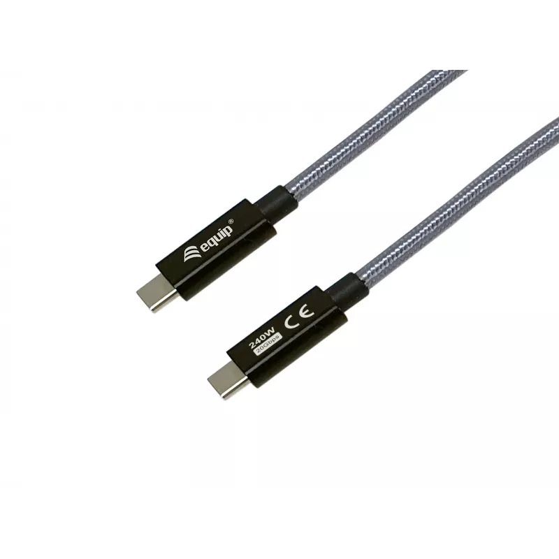 USB-C-auf-USB-C-Kabel EQUIP 1,0 m — USB 3.2 Gen 2x2, 20 Gbit/s, PD 240 W, 4K/60 Hz, Schwarz