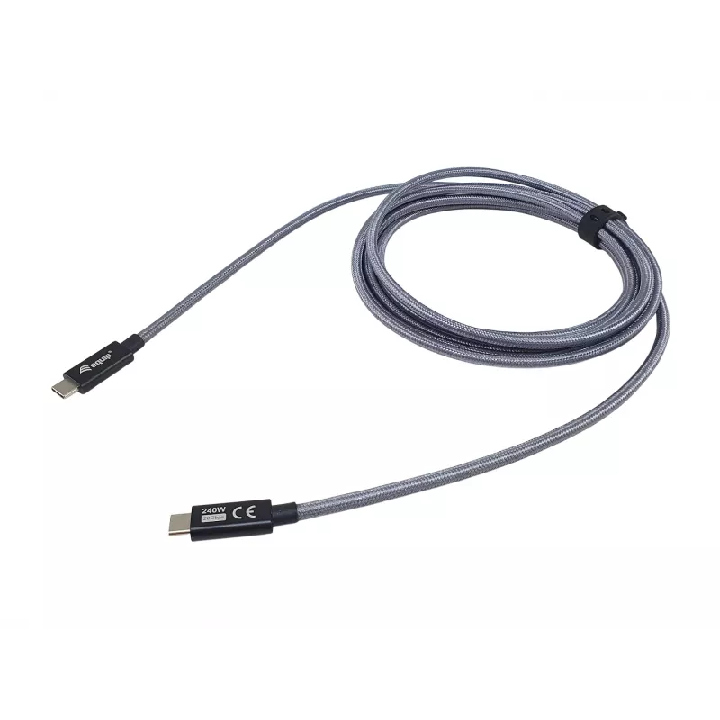USB-C-zu-USB-C-Kabel EQUIP 2,0 m — USB 3.2 Gen 2x2, 20 Gbps, PD 240W, 4K/60Hz, schwarz