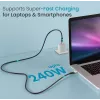USB-C-zu-USB-C-Kabel EQUIP 2,0 m — USB 3.2 Gen 2x2, 20 Gbps, PD 240W, 4K/60Hz, schwarz