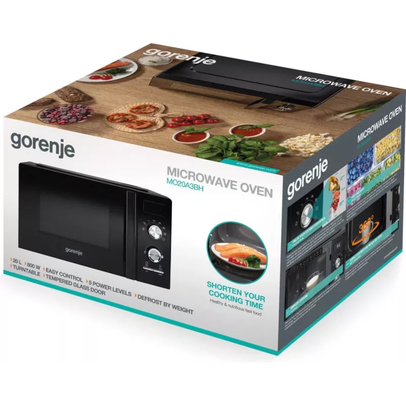 Gorenje MO20A3BH Schwarz Kombinationsmikrowelle Arbeitsplatte 20 L 800 W