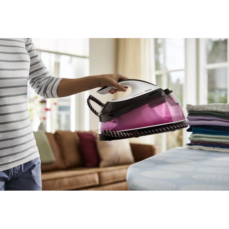 Philips GC7842/40 Dampfbügelstation 2400 W 1,5 L SteamGlide Plus Bügelsohle Lila, Weiß