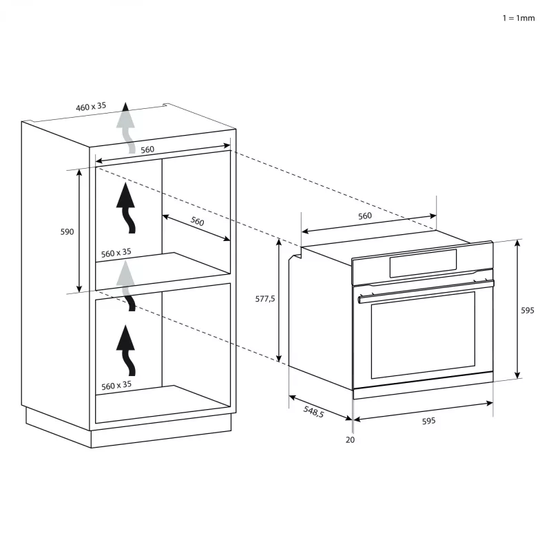 Candy Idea F IDCP N625 L 65L Einbau-Elektrobackofen Schwarz