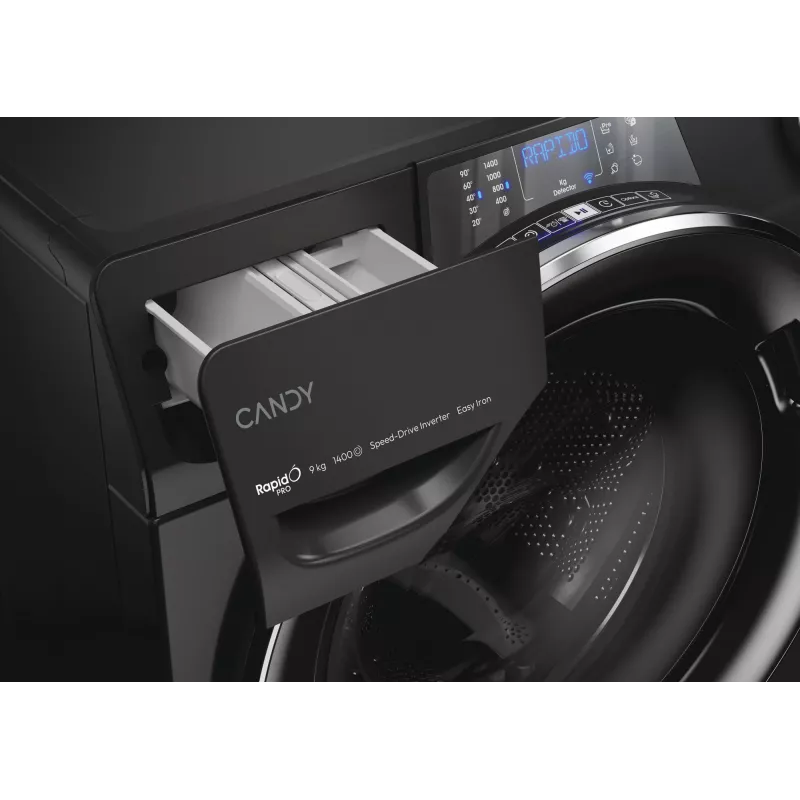 Candy RapidÓ PRO RP 496BWMBCB/1-S Waschmaschine Frontlader 9 kg 1400 U/min Schwarz