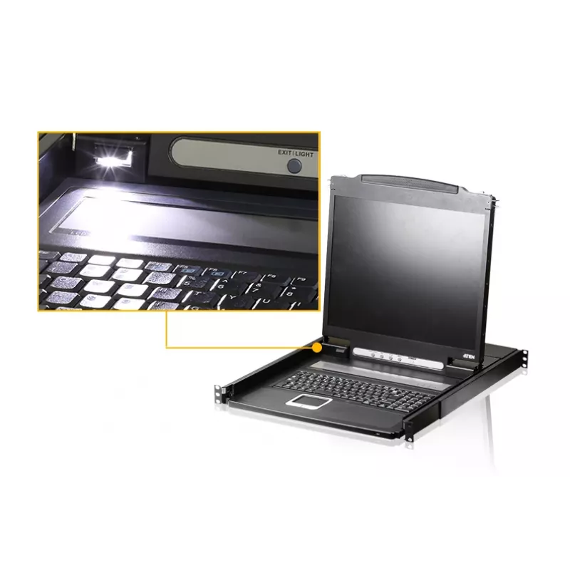 ATEN CL1000N Rack-Konsole 48,3 cm (19 Zoll) Schwarz 1HE
