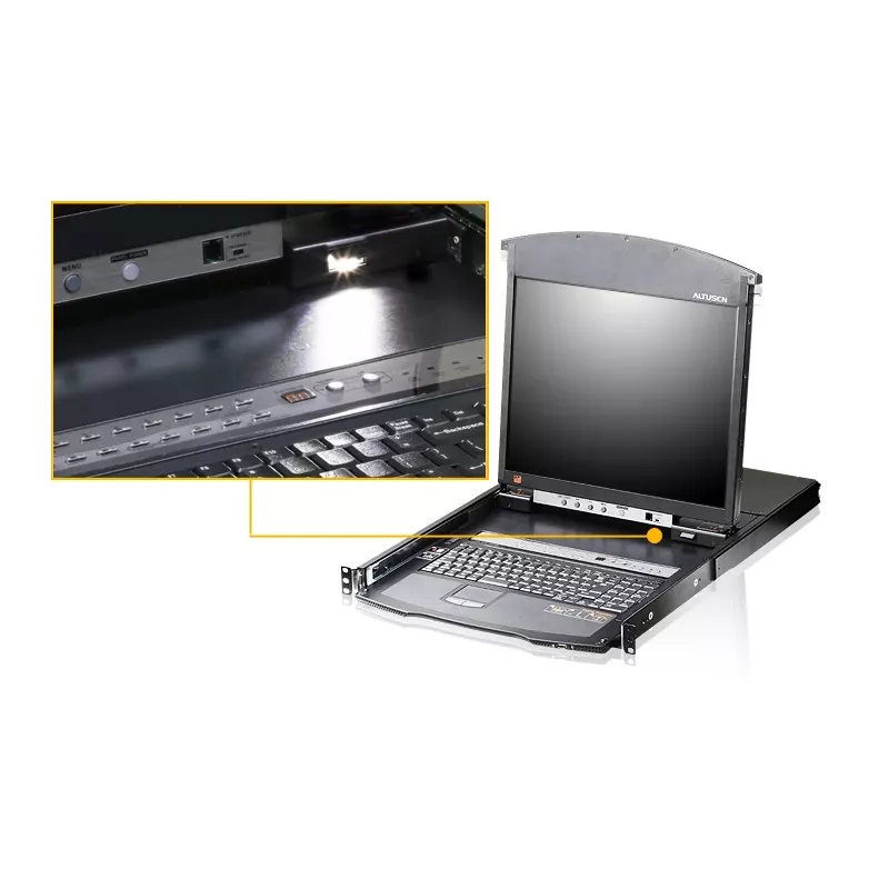 ATEN KL1508AIM Rack-Konsole 43,2 cm (17 Zoll) 1280 x 1024 Pixel Metall Schwarz 1U