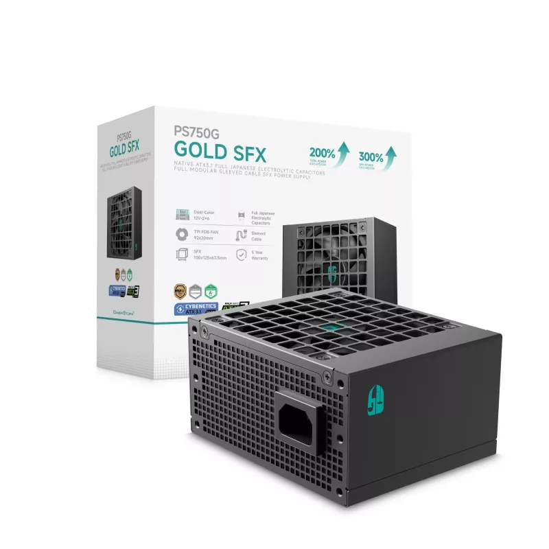 DeepCool Gamer Storm PS750G 750 W SFX ATX 3.1 Netzteil, 80 PLUS Gold, Schwarz