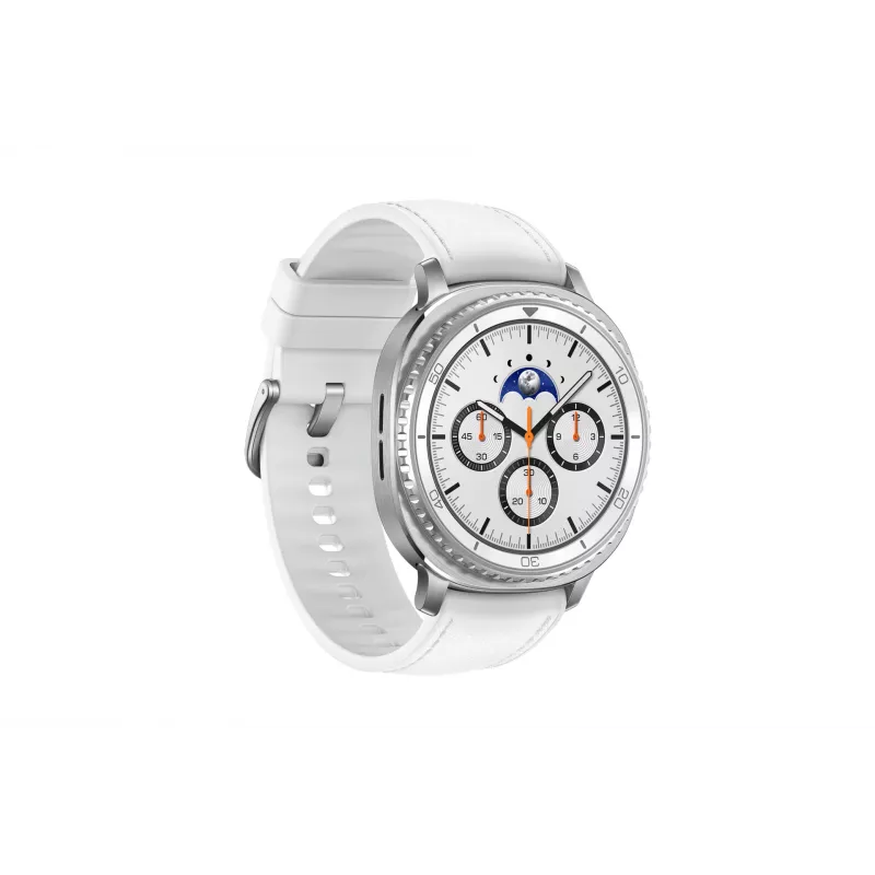 Samsung Galaxy Watch8 Classic 3,3 cm (1,3 Zoll) AMOLED 46 mm Digital 438 x 438 Pixel Touchscreen Silber Wi-Fi GPS (Satellit)