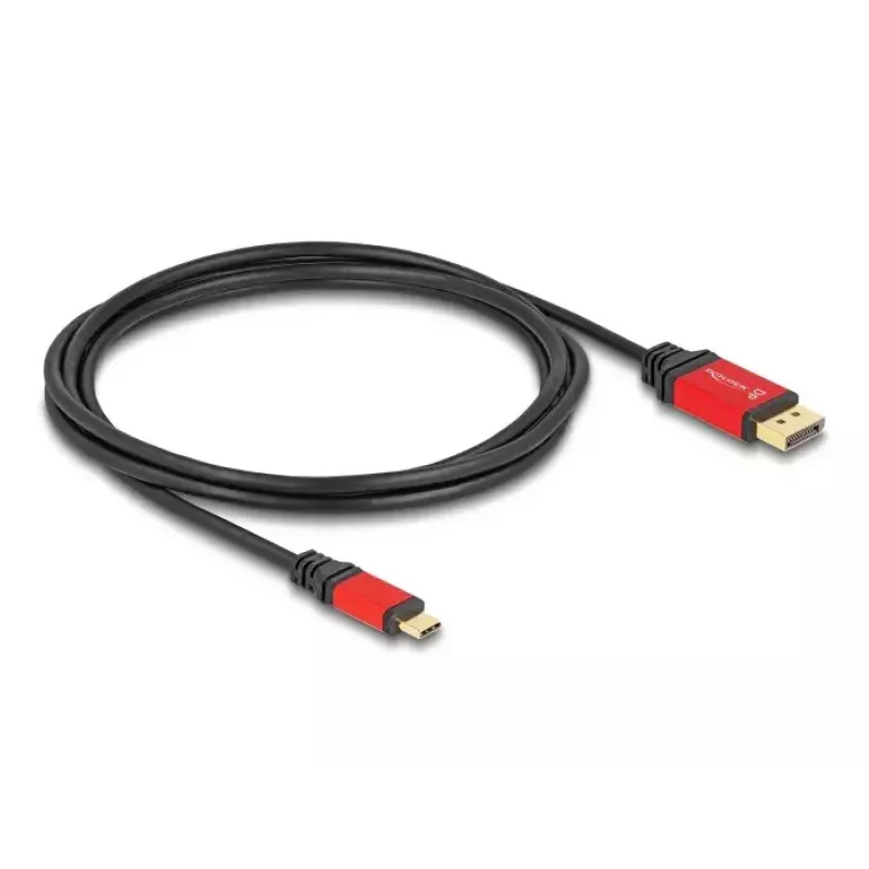 DELOCK USB Type-C auf DisplayPort Kabel 8K 30Hz HDR 2m Rot