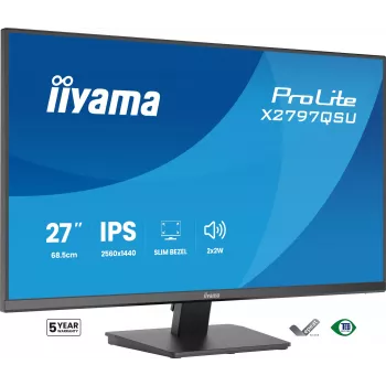Computermonitor IIYAMA ProLite X2797QSU-B1 27 Zoll (68,6 cm) 2560×1440 IPS LED Matt, 1 ms, USB 3.2 Hub, Lautsprecher, VESA