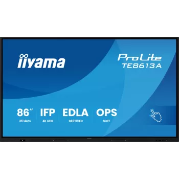 Interaktives Flachdisplay IIYAMA TE8613A-B2AG 85,6 Zoll (2,17 m) 4K UHD, 500 cd/m², Wi‑Fi, Android, 24/7