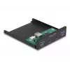 DeLOCK 3,5-Zoll-USB-Frontblende 2 x USB Typ-C 2 x USB Typ-A Schwarz