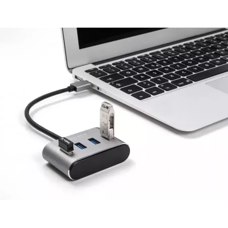DeLOCK 63190 USB-Hub 3.2 Gen 1 Typ-A 5000 Mbit/s Schwarz