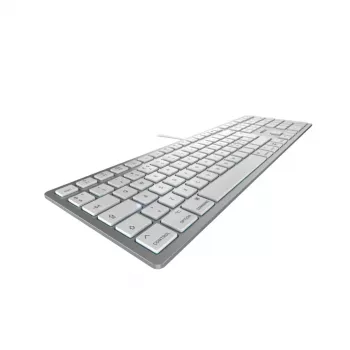 Kabelgebundene USB-Tastatur Cherry KC 6000C für Mac – QWERTY Nordic, Scherenschalter, Silber, 1,8 m Kabel