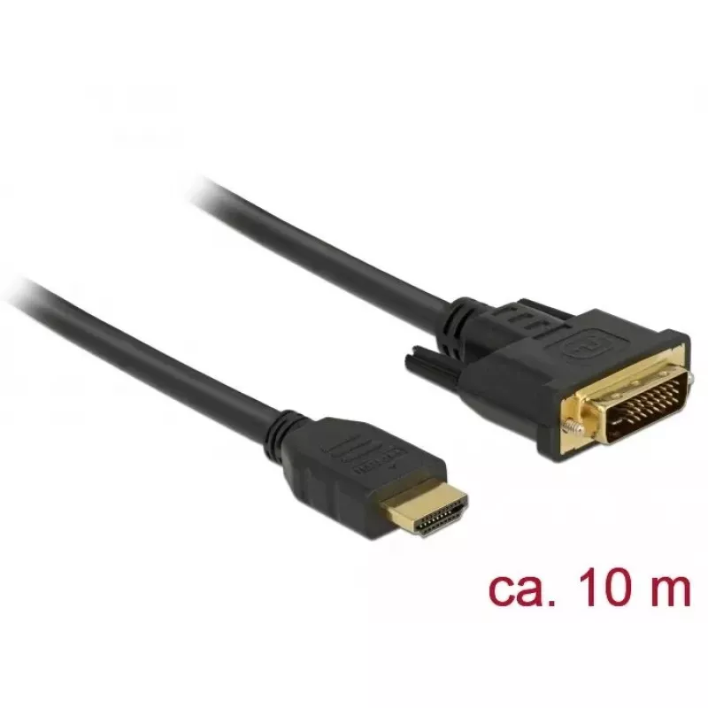 Videokabel-Adapter DeLOCK 85657 10m HDMI Typ A DVI Schwarz