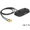 DeLOCK 88739 Antennenfuß, 2x SMA, 1 m Kabel, Schwarz