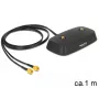 DeLOCK 88739 Antennenfuß, 2x SMA, 1 m Kabel, Schwarz