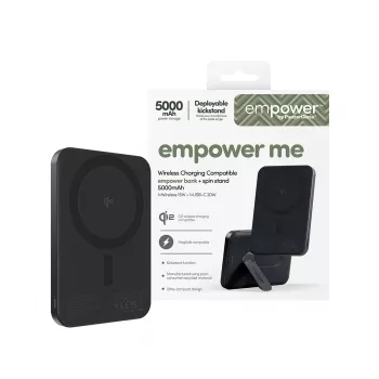 PanzerGlass empower™ by ® empower™ Bank mit Spin Stand | 5000mAh | Space Black