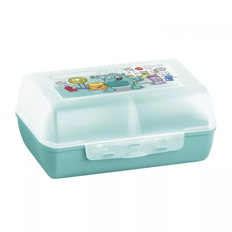 EMSA 518138 Kids Set Monster, 0,4 l Trinkflasche mit Brotdose, Türkis