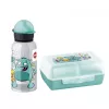 EMSA 518138 Kids Set Monster, 0,4 l Trinkflasche mit Brotdose, Türkis