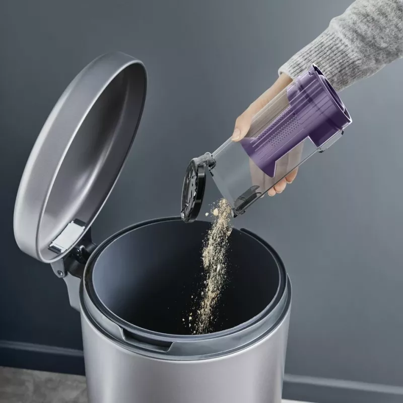 2-in-1-Stabstaubsauger Rowenta RH6A35 — kabellos, Lithium-Ionen, 140 W, beutellos, Zyklon-Technologie, lila/silber, LED-Bürste