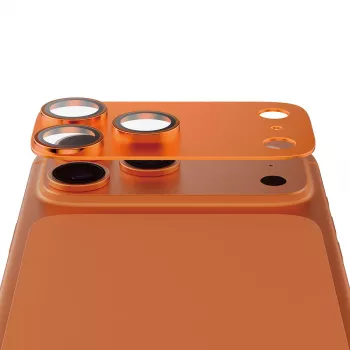 Kameraschutz PanzerGlass Fender für iPhone 17 Pro — Silikon, Cosmic Orange, kratz- und stoßfest