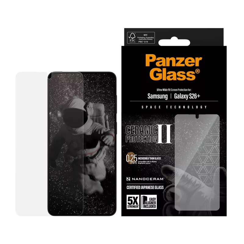 PanzerGlass ® Ceramic Screen Protector Samsung Galaxy S26+ | Ultra-Wide Fit mit EasyAligner