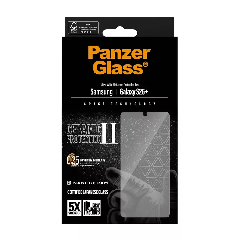 PanzerGlass ® Ceramic Screen Protector Samsung Galaxy S26+ | Ultra-Wide Fit mit EasyAligner