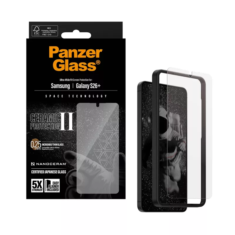 PanzerGlass ® Ceramic Screen Protector Samsung Galaxy S26+ | Ultra-Wide Fit mit EasyAligner