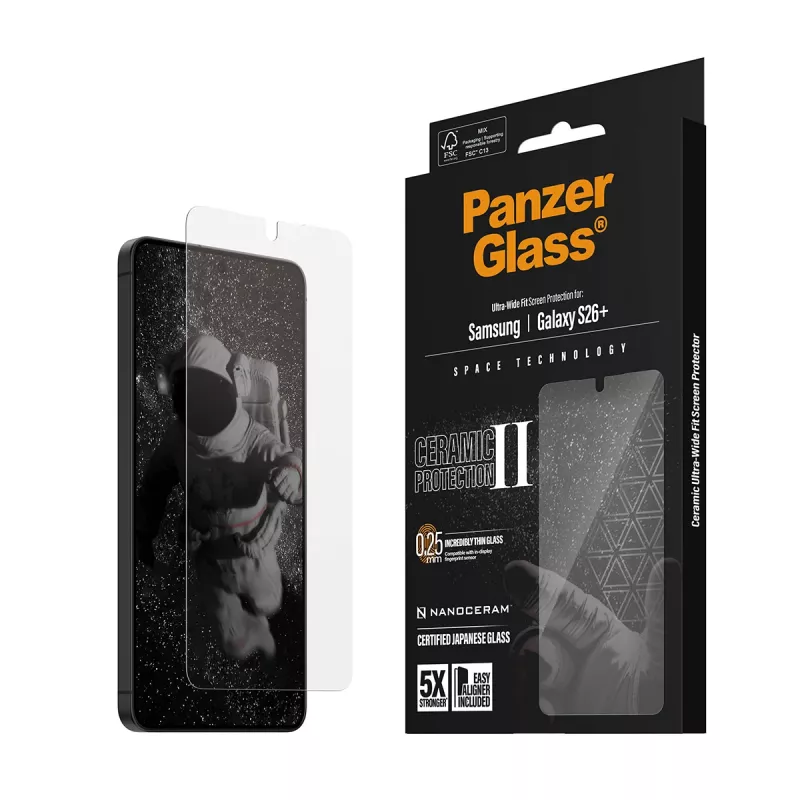 PanzerGlass ® Ceramic Screen Protector Samsung Galaxy S26+ | Ultra-Wide Fit mit EasyAligner