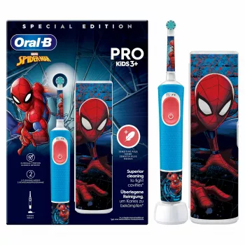 Oral-B Vitality Pro Kids Spiderman elektrische Kinderzahnbürste Blau, Rot