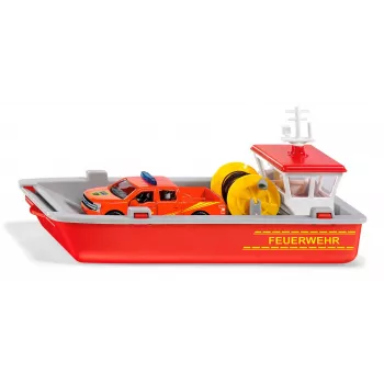 Siku Feuerwehr-Arbeitsboot Feuerwehr-Bootmodell Vormontiert 1:50