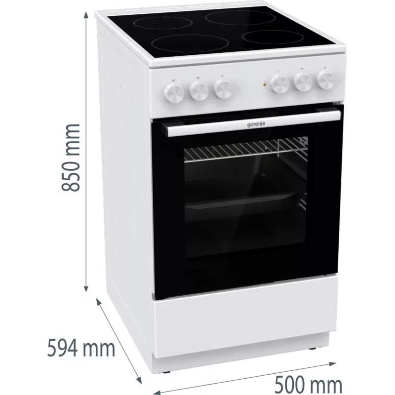 Gorenje GEC5A21WG Freistehender Herd Elektro Glaskeramikkochfeld Weiß