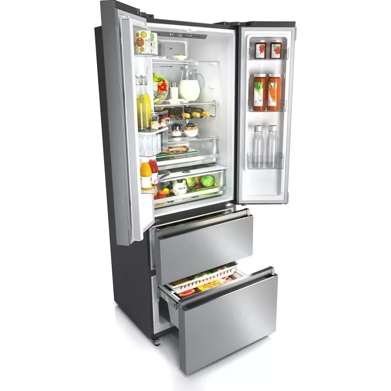 Hisense RF632N4WIE Side-by-Side-Kühlschrank Freistehend 485 L Grau, Edelstahl