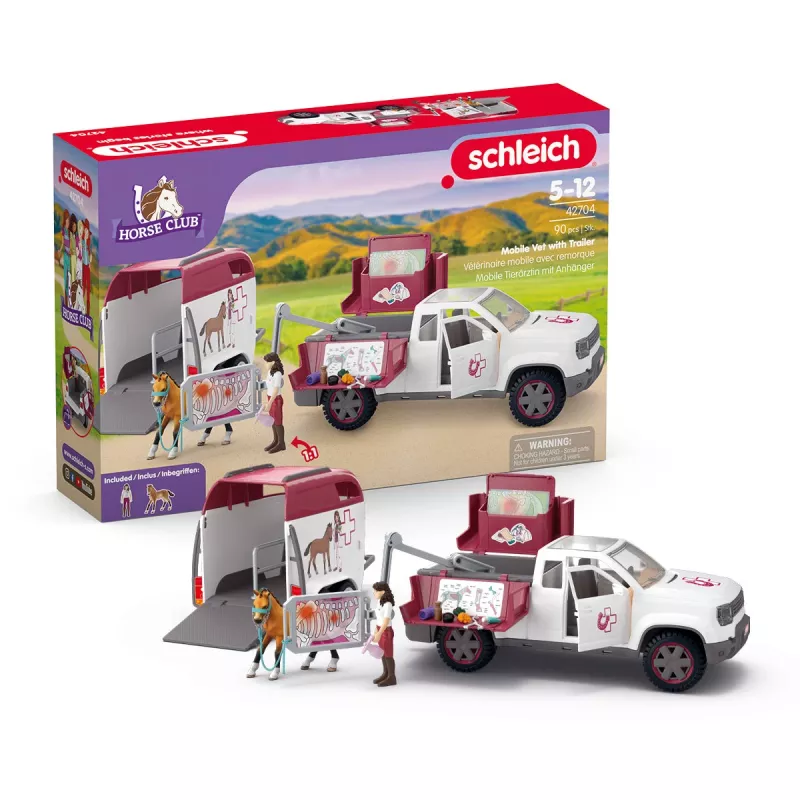 schleich HORSE CLUB Mobile Tierärztin mit Anhänger, Tier, Pferde, 5 Jahr(e), Mehrfarbig