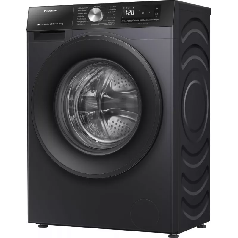 Hisense WD3S8043BB3 Waschtrockner Freistehend Frontlader Schwarz