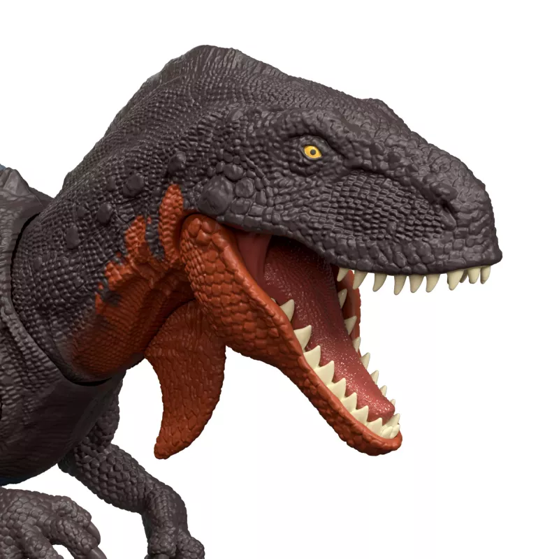Jurassic World Rebirth Wild Roar Abelisaurus Dinosaurier-Spielzeug, schwanzgesteuerte Angriffs-Attacke & Sound