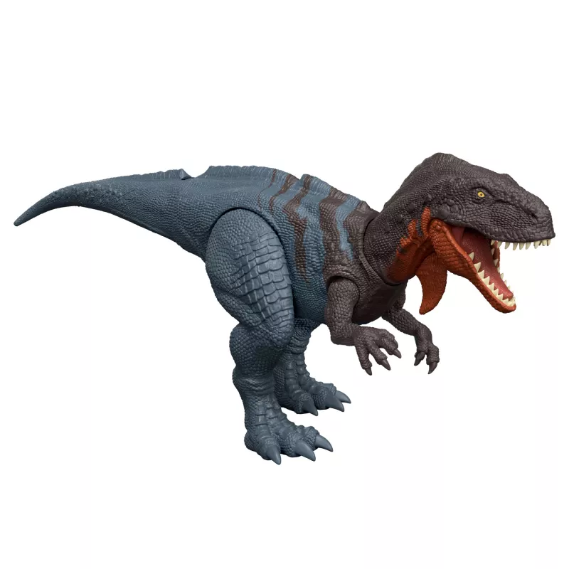 Jurassic World Rebirth Wild Roar Abelisaurus Dinosaurier-Spielzeug, schwanzgesteuerte Angriffs-Attacke & Sound