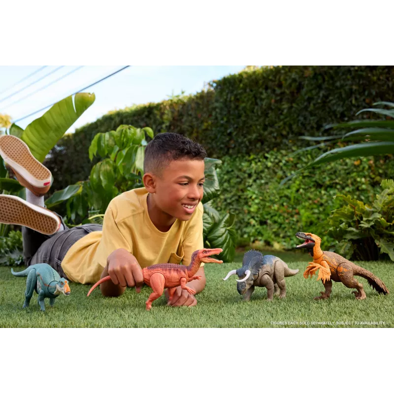 Jurassic World Rebirth Wild Roar Aucasaurus Dinosaurier-Spielzeug, schwanzgesteuerter Angriffsbiss & Sound