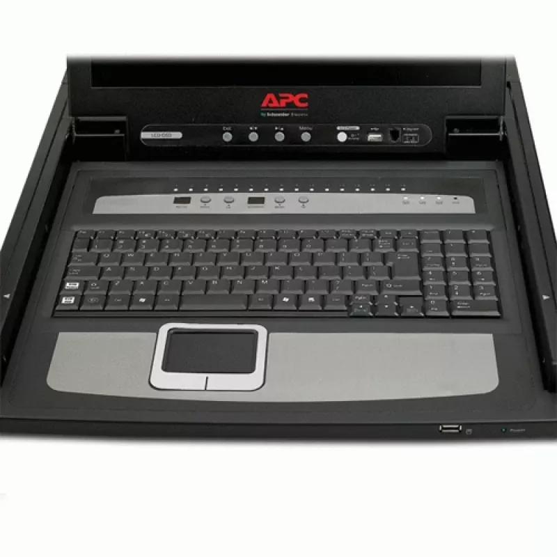 APC 17 Zoll Rack-LCD-Konsole mit integriertem analogen 16-Port-KVM-Switch