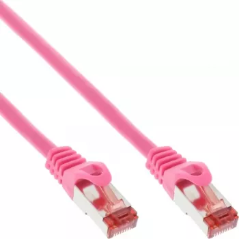 InLine Patchkabel S/FTP PiMF Cat.6 250MHz PVC Kupfer rosa 1m