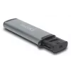 Kartenleser DELOCK USB 5 Gbps mit SD- und MicroSD-Steckplätzen, USB 3.2 Gen 1 Typ-A/Typ-C, Kabel und Adapter, schwarz/grau