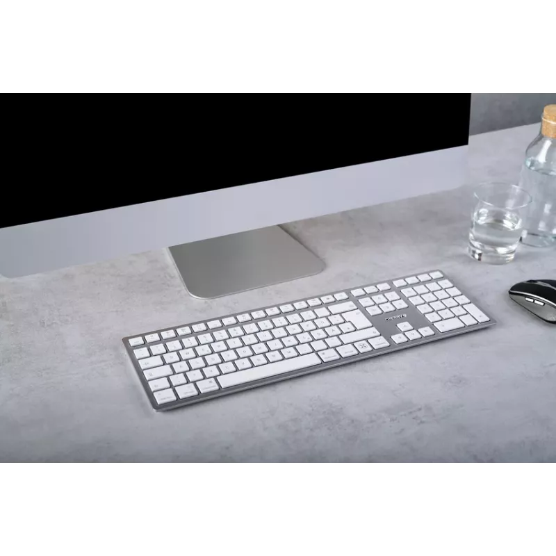 CHERRY KW 9100 schlank FOR MAC Tastatur Universal USB + Bluetooth QWERTY Nordic Silber