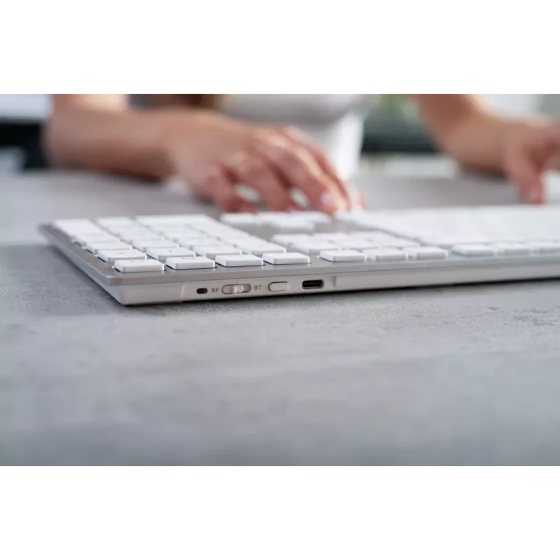 CHERRY KW 9100 schlank FOR MAC Tastatur Universal USB + Bluetooth QWERTY Nordic Silber