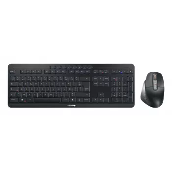CHERRY Stream desktop ultimate Tastatur Maus inklusive Home/Office USB + RF Wireless + Bluetooth AZERTY Französisch Schwarz