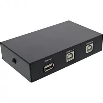 InLine USB 2.0 Switch manuell, USB-A Gerät an 2 Computer, 75 mm, 115 mm, 25 mm, 128 g, 75 x 115 x 25 mm, 90 mm