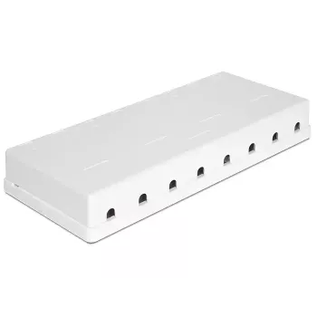 DeLOCK 86209 Keystone Aufputzgehäuse, 8 Ports, Weiß