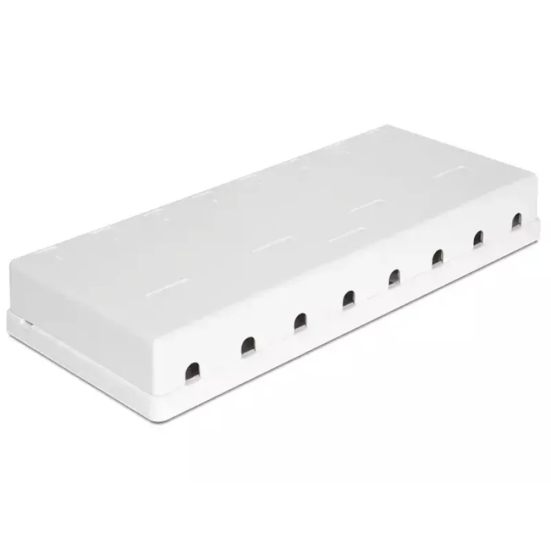 DeLOCK 86209 Keystone Aufputzgehäuse, 8 Ports, Weiß