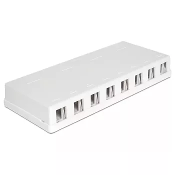 DeLOCK 86209 Keystone Aufputzgehäuse, 8 Ports, Weiß