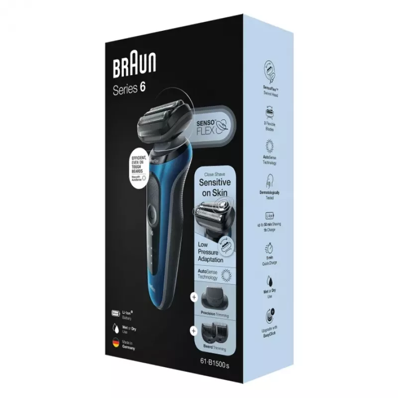 Braun Series 6 61-B1500s Folienrasierer Trimmer Blau