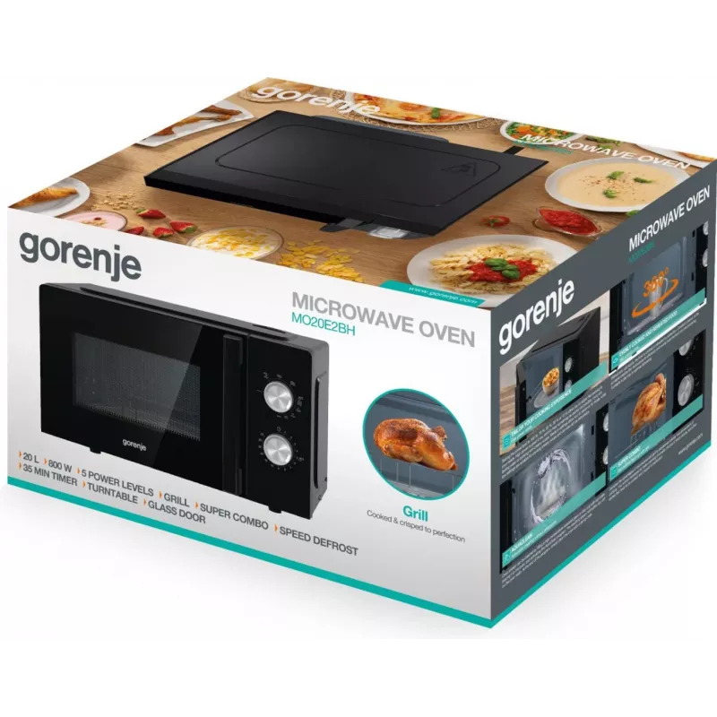 Gorenje MO20E2BH Schwarz Grill-Mikrowelle Arbeitsplatte 20 L 800 W